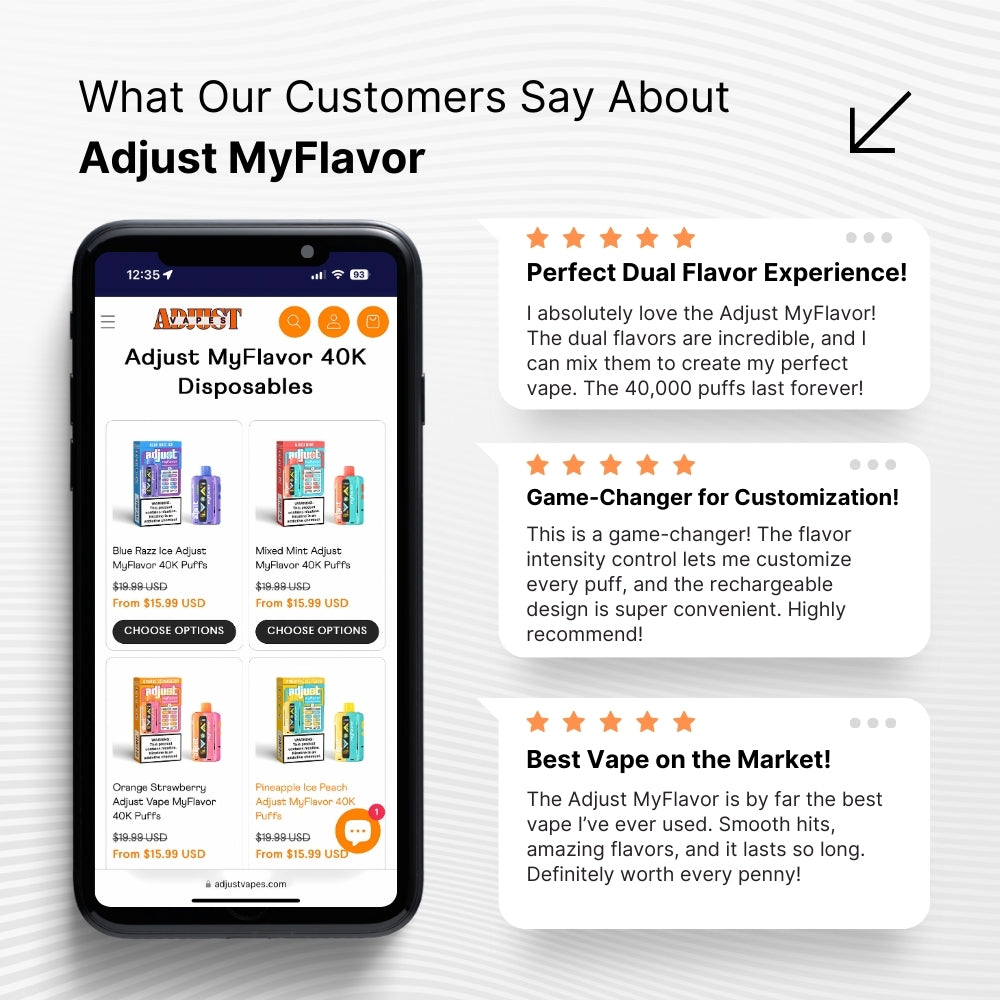 Dual Flavor Bliss: Adjust MyFlavor 40K Disposable Vape Dual Flavor Bliss: Adjust MyFlavor 40K Disposable Vape