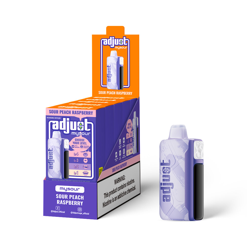 Sour Peach Raspberry Adjust MySour 40K Puffs