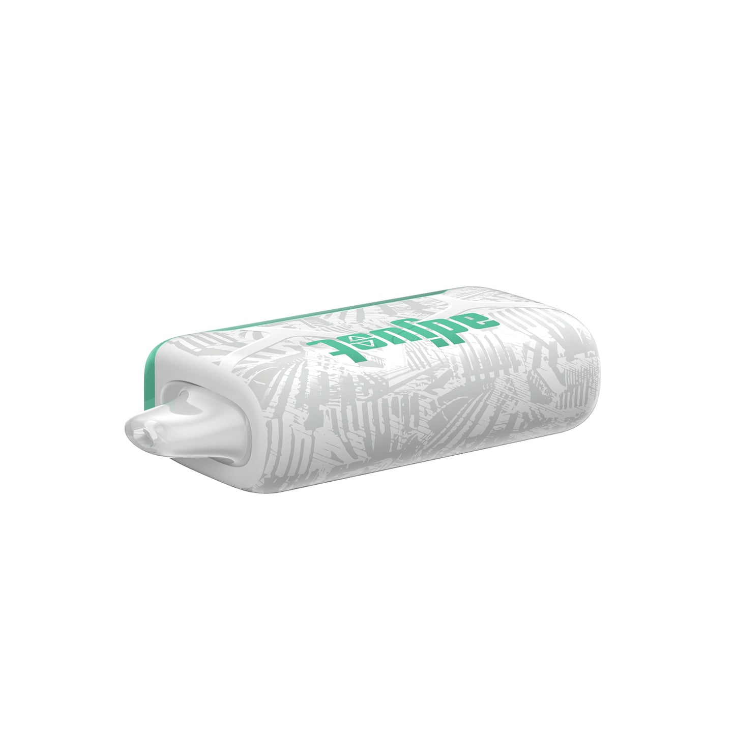 Adjust MyCool Baja Splash 40k disposable vape, featuring a modern white and teal design with embossed patterns, a prominent cooling adjustment button, digital display, and illuminated ice crystal indicators for customizable coolness settings.
