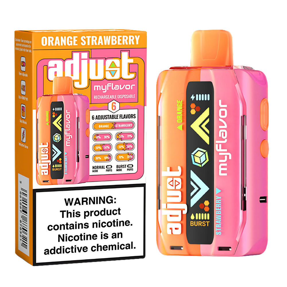 Orange Strawberry Adjust MyFlavor: 40K Puffs of Flavor Orange Strawberry Adjust MyFlavor: 40K Puffs of Flavor