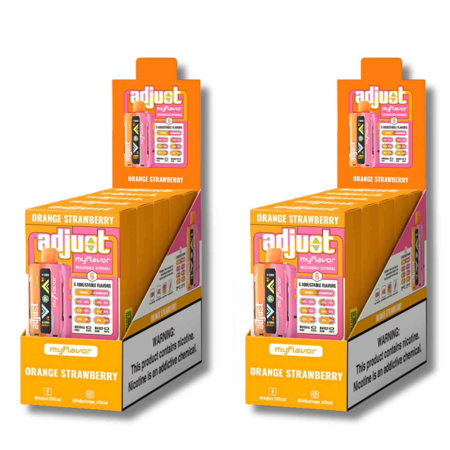 Orange Strawberry Adjust MyFlavor: 40K Puffs of Flavor Orange Strawberry Adjust MyFlavor: 40K Puffs of Flavor