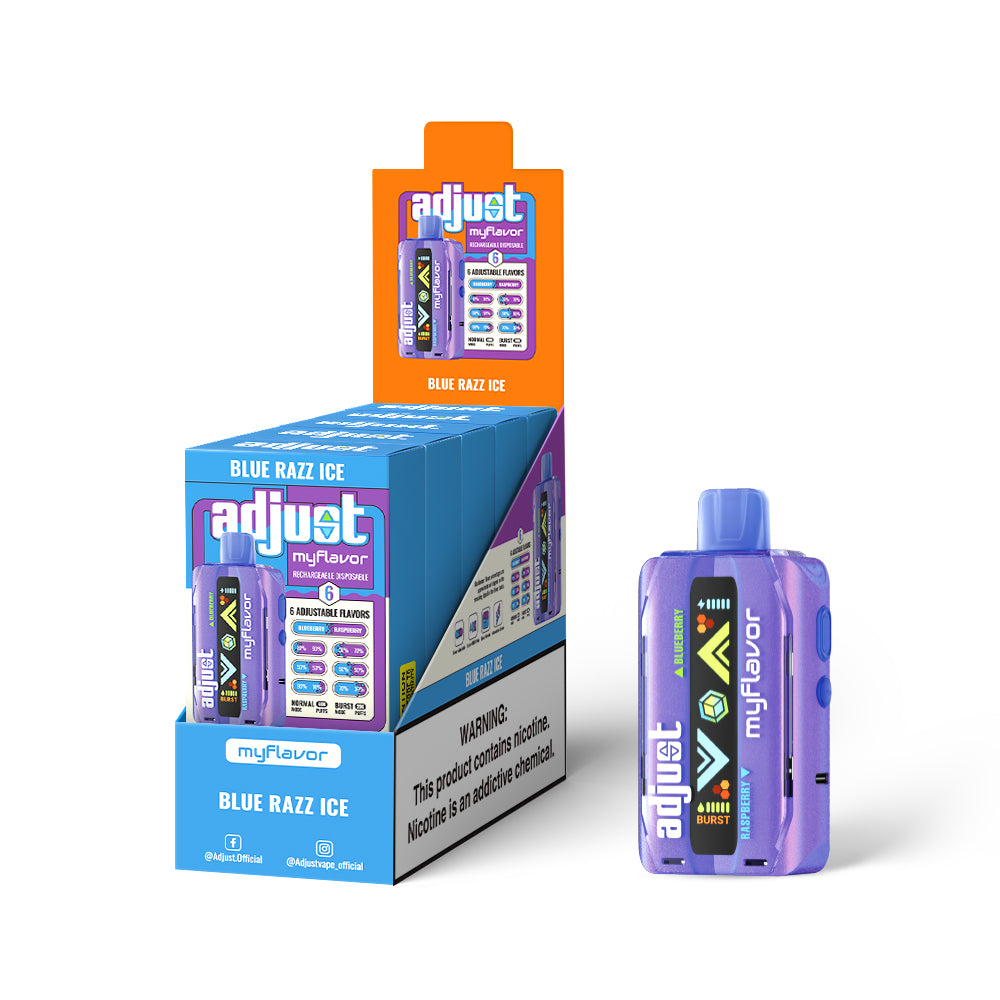 Blue Razz Ice Adjust MyFlavor 40K Puffs: Tangy & Cool Vaping Blue Razz Ice Adjust MyFlavor 40K Puffs: Tangy & Cool Vaping