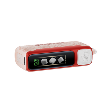 Adjust MySweet Disposable Vape Device in Red and White - Featuring a sleek rechargeable design with adjustable sweetness levels displayed on an interactive screen, offering a modern vaping experience.